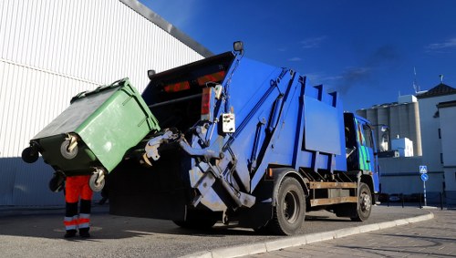 Construction site with waste materials
